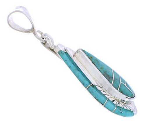 Southwestern Turquoise Sterling Silver Pendant EX29025